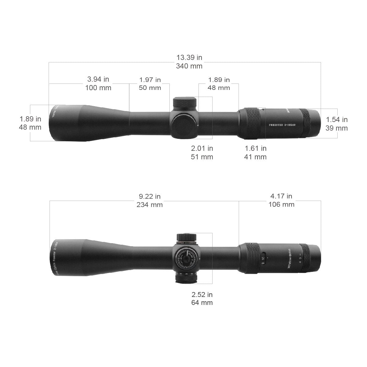 Vector Optics Forester 2-10x40SFP riffelkikkert Vector Optics