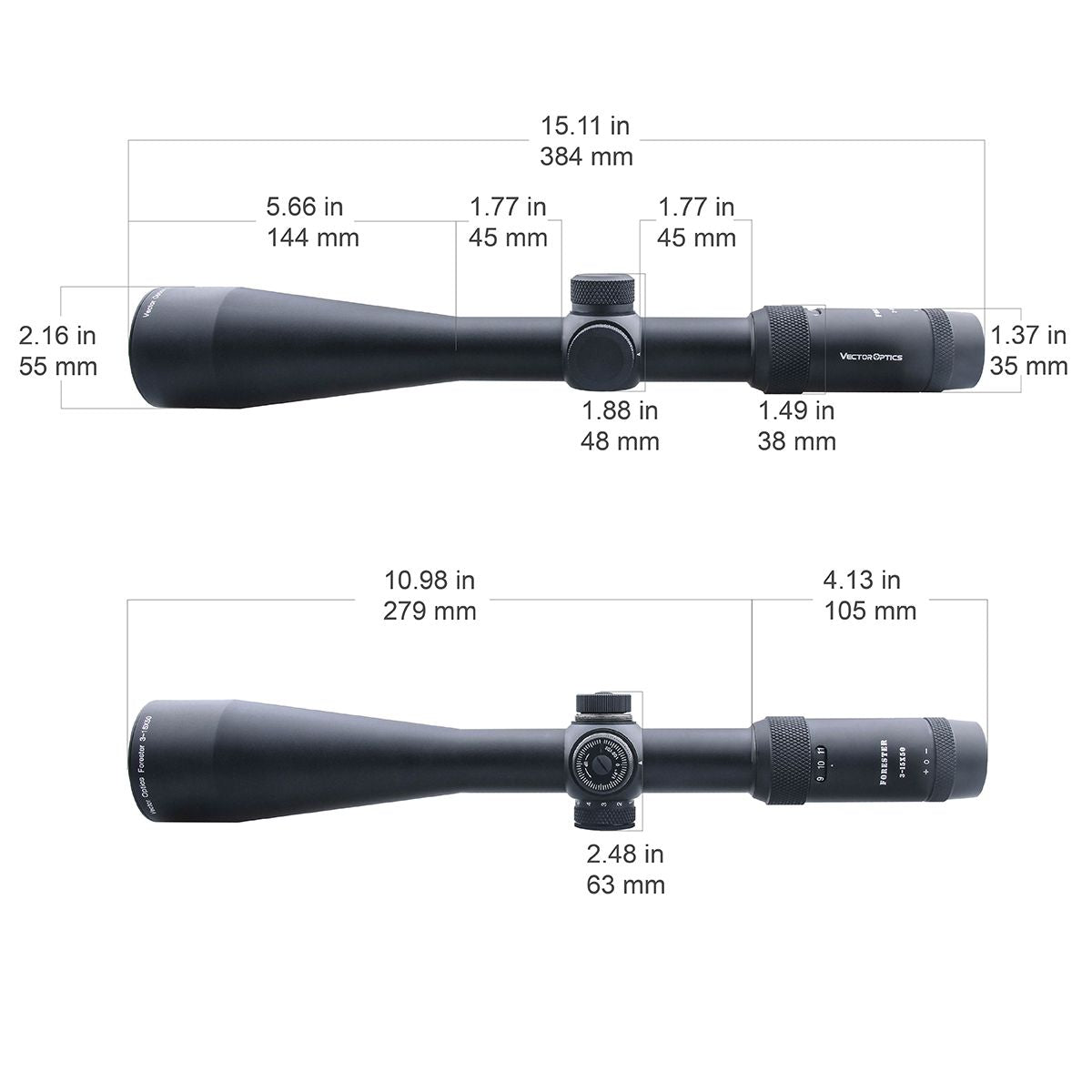 Vector Optics Forester 3-15x50SFP kikkertsigte Vector Optics