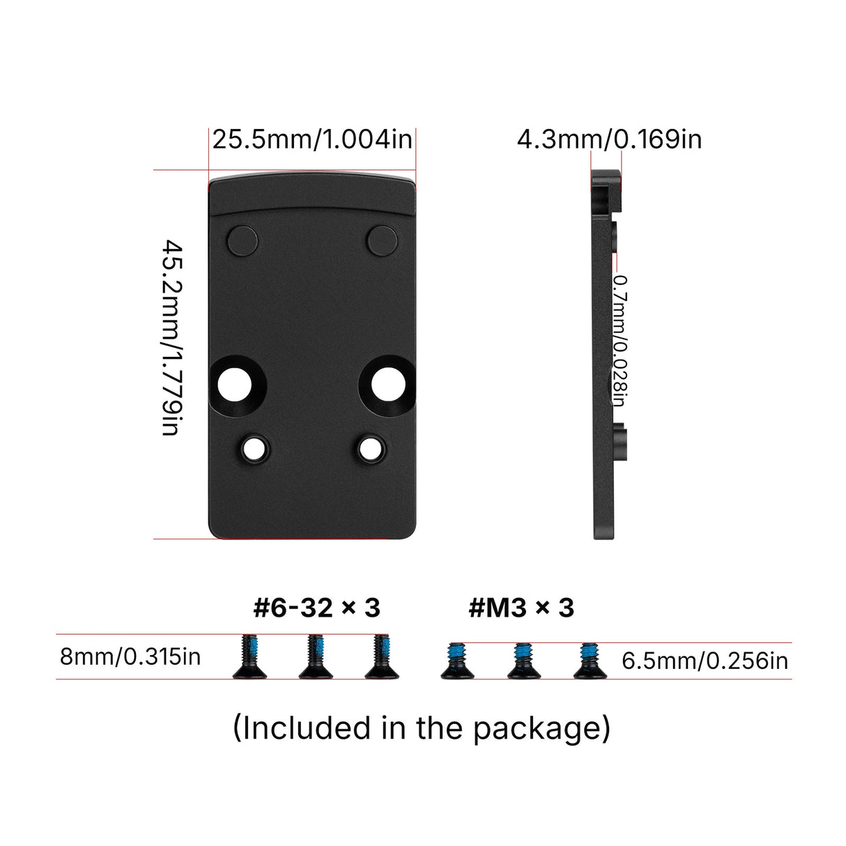 Footprint-adapter | fra Trijicon RMR til Shield RMSc & K-series footprint