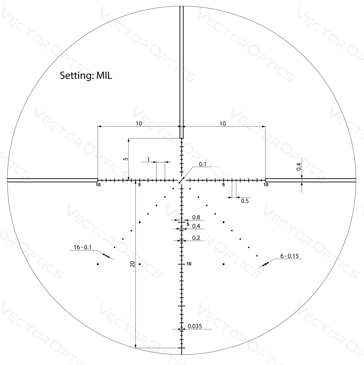 Vector Optics Veyron 4-16x44 IR First Focal Plane oplyst riffelkikkert Vector Optics