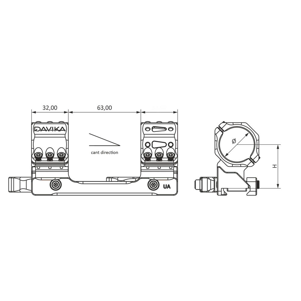 34 mm kikkertmontage | Picatinny QD Ergo base 