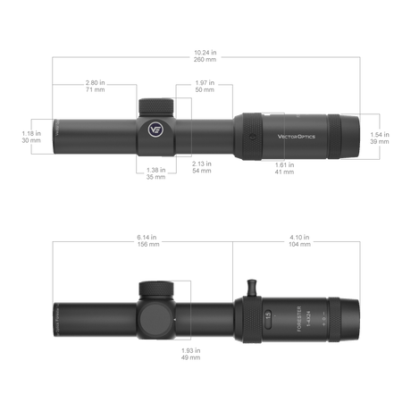 Vector Optics Forester 1-4x24SFP riffelkikkert Vector Optics