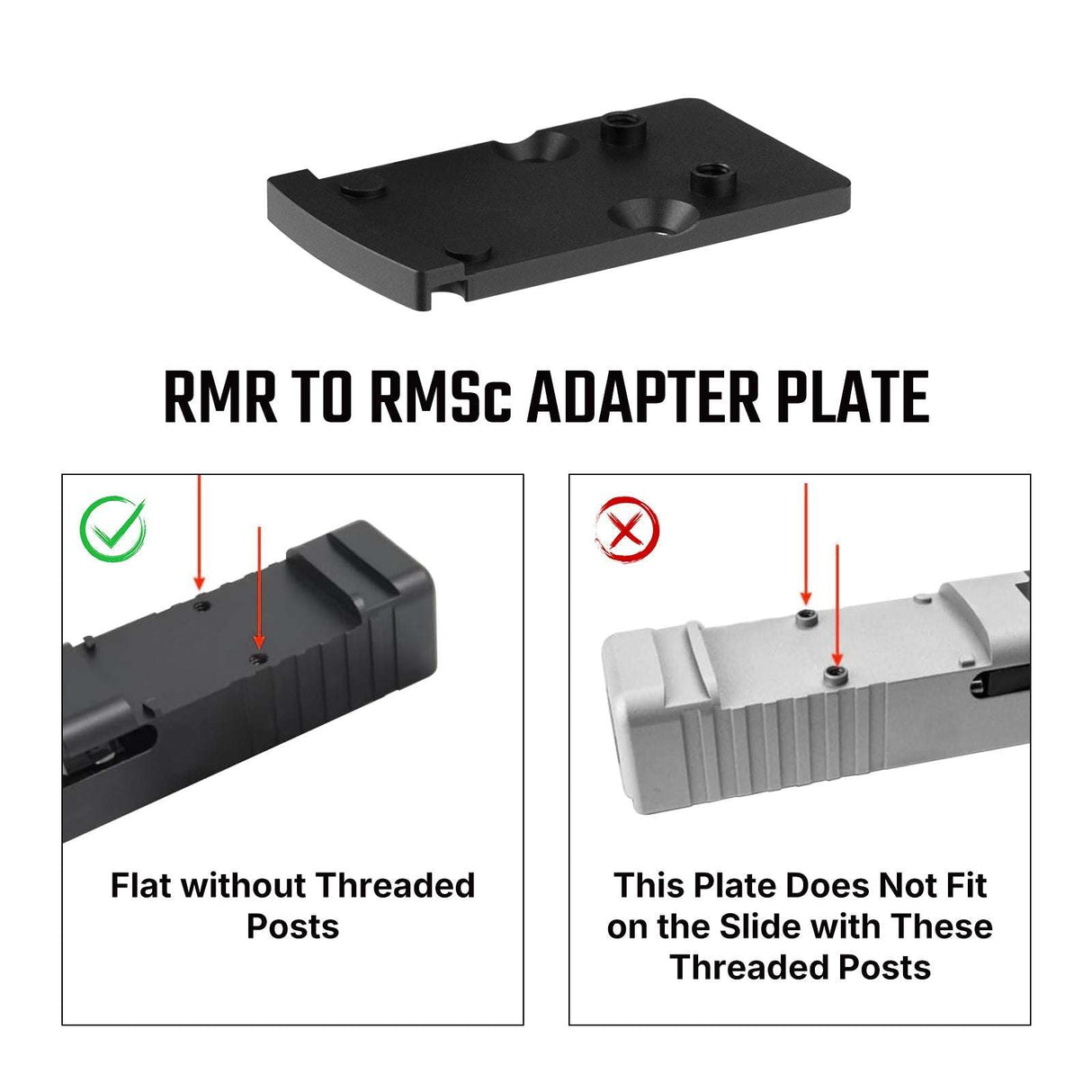 Footprint-adapter | fra Trijicon RMR til Shield RMSc & K-series footprint
