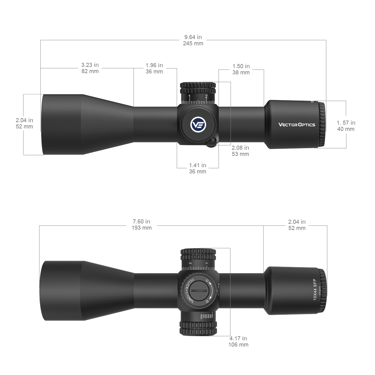 Vector Optics Veyron 10x44 SFP kompakt riffelkikkert Vector Optics