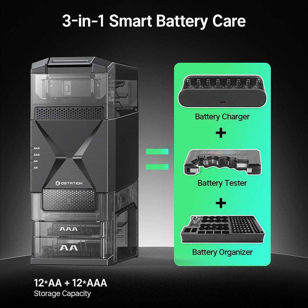 Olight Ostation 2 | smart AA/AAA batterioplader | 3-i-1
