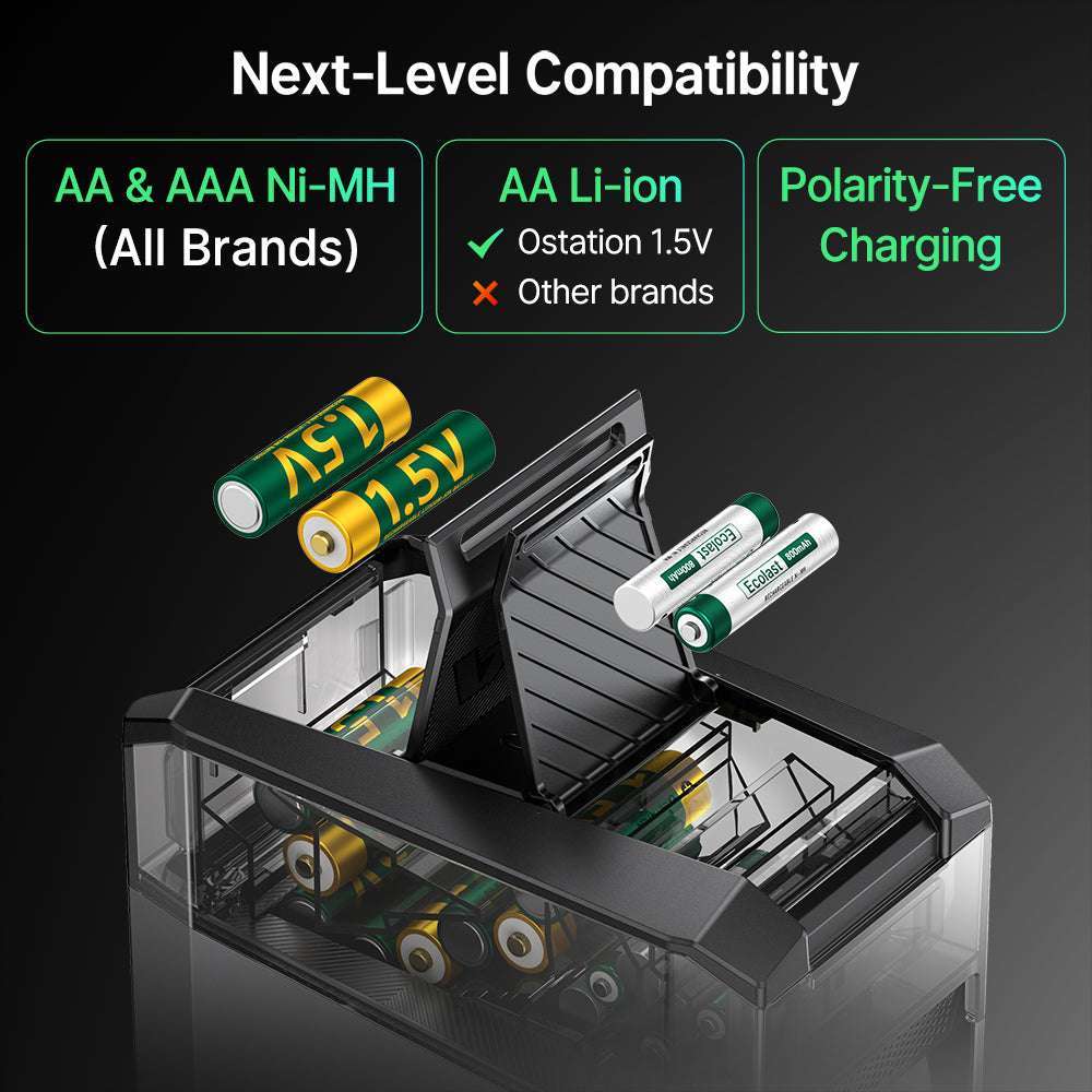 Olight Ostation 2 | smart AA/AAA batterioplader | 3-i-1