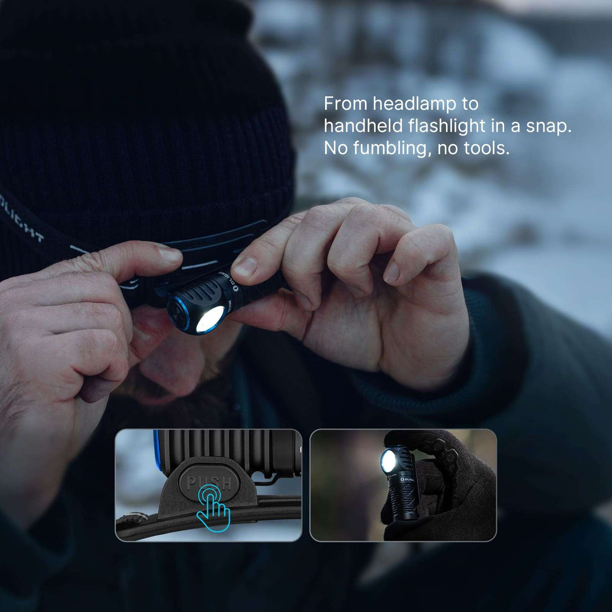 Olight Perun 3 Mini | genopladelig pandelampe | 1.250 lm